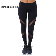 CHRLEISURE Sexy Femmes Leggings Gothique Insérer Maille Conception Pantalon Pantalon Grande Taille Noir Capris Sportswear Nouveau Fitness Leggings