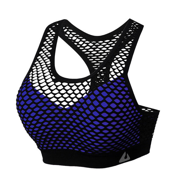 Mesh Fitness Yoga Push Up Soutien-gorge De Sport Pour Les Femmes Gym Courir Rembourré Débardeur Gilet Sous-Vêtements Antichoc Bretelles Sport Soutien-Gorge Haut