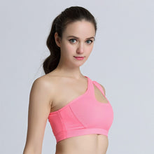 Sexy Une Épaule Solide Soutien-Gorge Sport Femmes Fitness Yoga Bras Gym Rembourré Sport Haut Athlétique Sous-Vêtements Workout Running