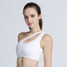 Sexy Une Épaule Solide Soutien-Gorge Sport Femmes Fitness Yoga Bras Gym Rembourré Sport Haut Athlétique Sous-Vêtements Workout Running