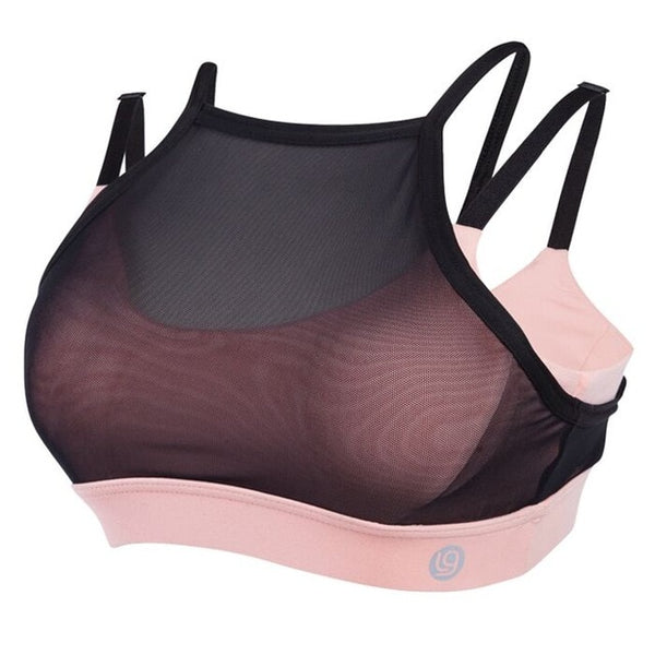 Ovesport Mesh Women Sport Bras Running Yoga Bra Padded Top Fitness Activewear For Women Workout Sports Bras Shockproof Vest