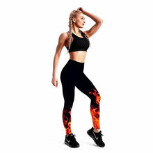 Legging de Sport Décontracté Motif Flammes