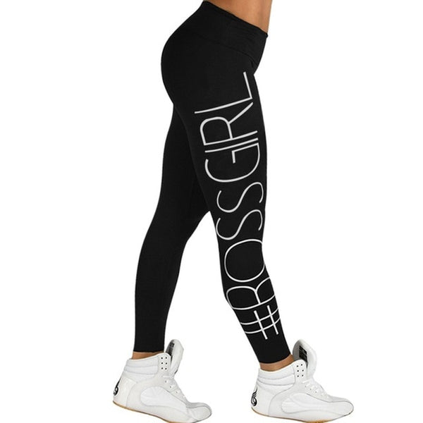 Letter Printed Workout Push Up Leggings Women Pants Slim Cotton Fitness Legging Plus Size Legins Leggings Plus size XXL 6032