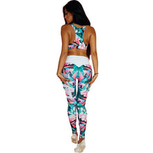 Ensemble 2 Pcs Legging et Brassière Motif Fleurs
