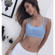 Sexy bralette Sport Bra Women Fitness Cross Backless Yoga Bra Patchwork Gym Running  Tank Crop Tops Sportswear