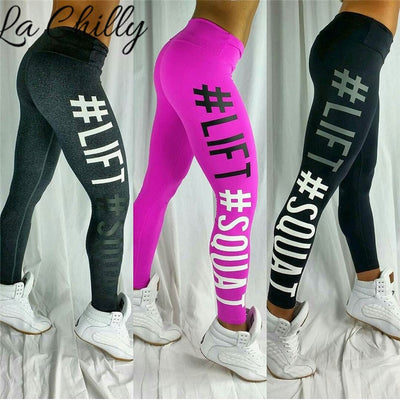 Letter Printed Workout Push Up Leggings Women Pants Slim Cotton Fitness Legging Plus Size Legins Leggings Plus size XXL 6032