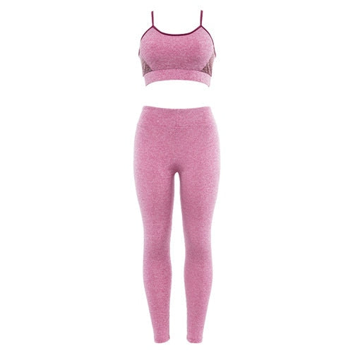 Ensemble 2 pcs Fitness Legging et Brassière