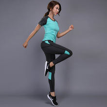 Ensemble 2 Pcs Legging et T-shirt Yoga Moulant