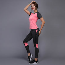 Ensemble 2 Pcs Legging et T-shirt Yoga Moulant