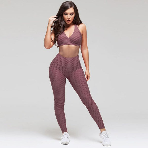 Ensemble 2 Pcs Legging et Brassière Fitness Push Up