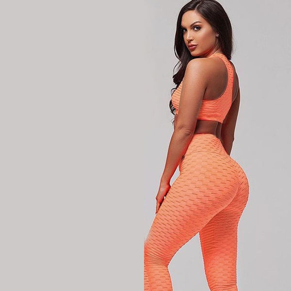 Ensemble 2 Pcs Legging et Brassière Fitness Push Up