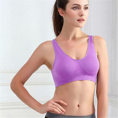 High Quality Women Seamless Wire Free Padded Crop Top Fitness Vest Tank Comfort Yoga Sport Bra sports bra plus size