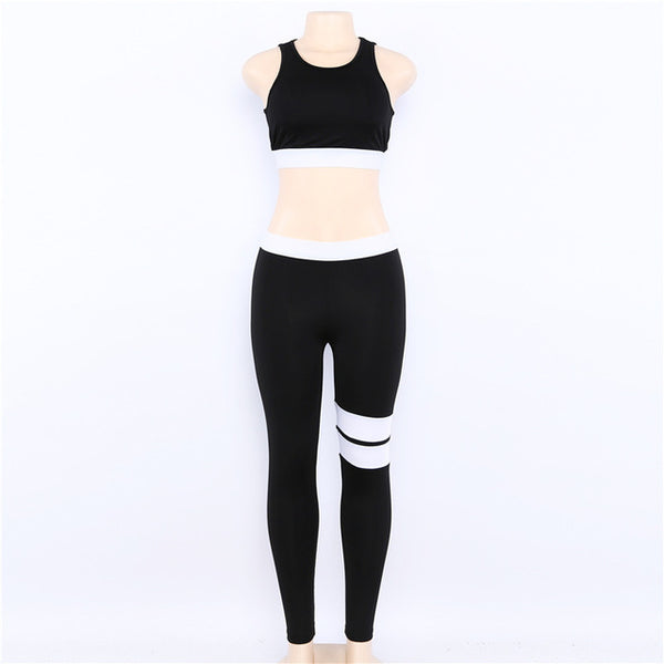 Didiopt 2018 Top and leggings Tracksuit for Women Red Sportswear Crop Top and Women Pants 2 piece Yoga Set Activity Suit S9810EW