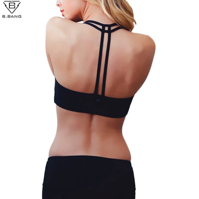 B.BANG Sexy Soutien-Gorge de Sport pour Femmes Running Fitness Athletic Gilet Soutien-Gorge Sport Populaire Creux Out Yoga Top Push Up Sous-Vêtements pour Femme