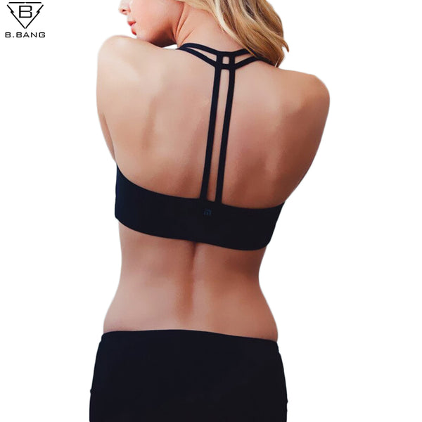 B.BANG Sexy Soutien-Gorge de Sport pour Femmes Running Fitness Athletic Gilet Soutien-Gorge Sport Populaire Creux Out Yoga Top Push Up Sous-Vêtements pour Femme